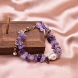 Amethyst Freshwater Pearls Bracelet Chakra Healing Gift
