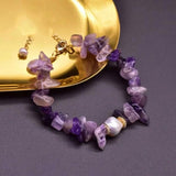 Amethyst Freshwater Pearls Bracelet Chakra Healing Gift