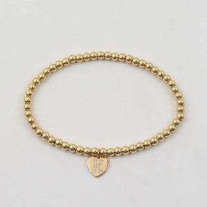 Letter Bracelet Women Zirconia Bead Bracelet 4mm Width Jewelry Gift