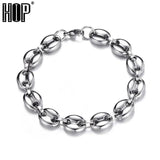 11MM Stainless Steel Coffee Beans Link Chain Bracelets For Men