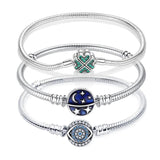 925 Sterling Silver Snake Rose Chain Bracelet for Women