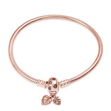 925 Sterling Silver Snake Rose Chain Bracelet for Women