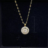 18K One Eye Necklace Women's Jewelry Diamond Style Bijoux Femme Collares