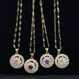 18K One Eye Necklace Women's Jewelry Diamond Style Bijoux Femme Collares