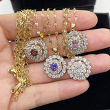 18K One Eye Necklace Women's Jewelry Diamond Style Bijoux Femme Collares