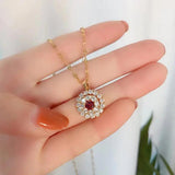 18K One Eye Necklace Women's Jewelry Diamond Style Bijoux Femme Collares