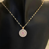 18K One Eye Necklace Women's Jewelry Diamond Style Bijoux Femme Collares