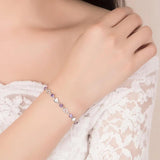 925 Silver Moissanite Tennis Bracelet Lab Diamond Love Heart for Party Gift