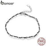 Red Rope Bracelet with Silver Beads Chain Bracelet for Women