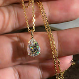 14K Water Drop Lab Diamond Chocker Necklace Wedding Pendants Necklace For Women