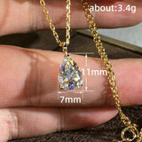14K Water Drop Lab Diamond Chocker Necklace Wedding Pendants Necklace For Women