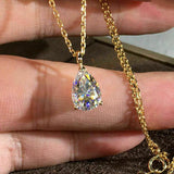 14K Water Drop Lab Diamond Chocker Necklace Wedding Pendants Necklace For Women