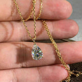 14K Water Drop Lab Diamond Chocker Necklace Wedding Pendants Necklace For Women