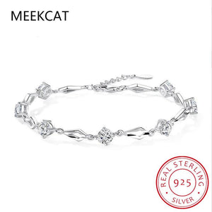 925 Silver Moissanite Tennis Bracelet for Women Lab Diamond Rhombus