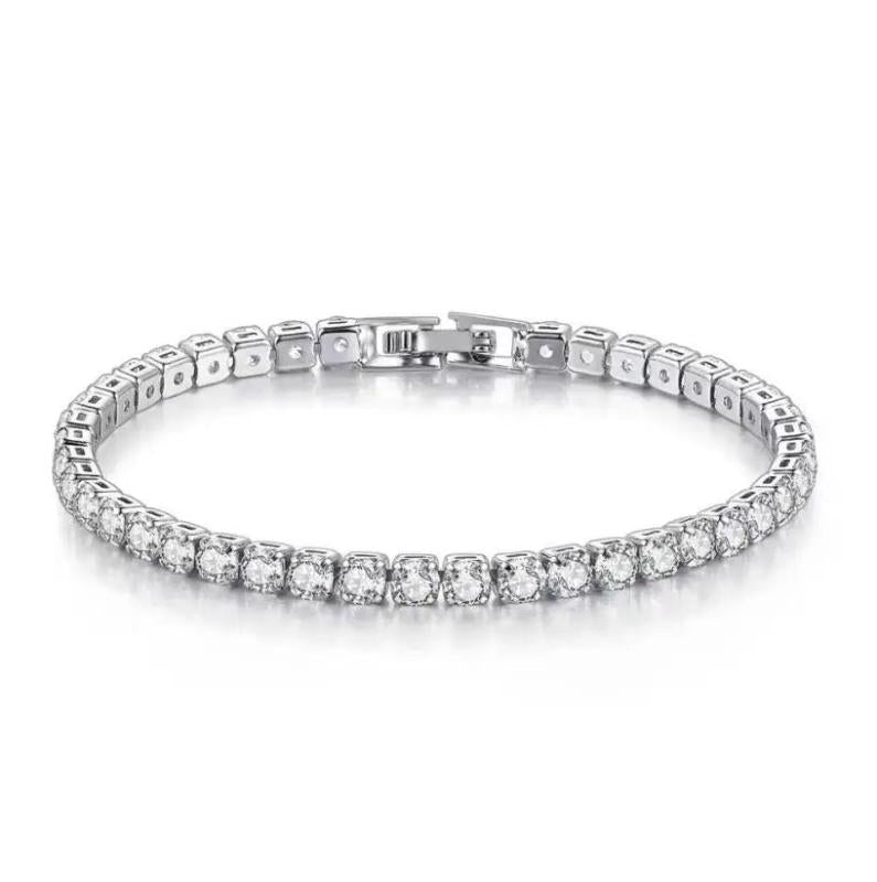 4mm 5mm D Pass Diamond Tester Round Cut 925 Silver Moissanite Tennis Bracelet