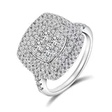 925 Silver Square Moissanite Engagement Ring