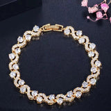 Gold Green Bracelet with Garnet Emerald Tennis Bangle