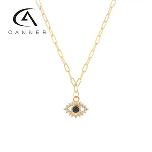 Evil Eyes Copper Pendant Necklace for Women