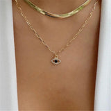 Evil Eyes Copper Pendant Necklace for Women