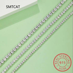 925 Silver 3/4/5mm Moissanite Bangle Wedding Bracelet