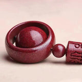 Hand-carved Cinnabar Necklace Zijin Sand Beads Pendant