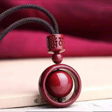 Hand-carved Cinnabar Necklace Zijin Sand Beads Pendant