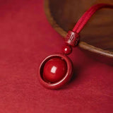 Hand-carved Cinnabar Necklace Zijin Sand Beads Pendant
