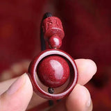 Hand-carved Cinnabar Necklace Zijin Sand Beads Pendant