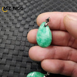 Emerald Green Dry Cyan Water Drop Pendant Jade Necklace Charm