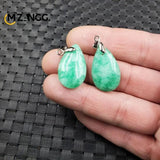 Emerald Green Dry Cyan Water Drop Pendant Jade Necklace Charm
