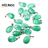 Emerald Green Dry Cyan Water Drop Pendant Jade Necklace Charm