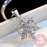 Moissanite Snowflake Pendant Necklace D VVS1 Lab Diamonds 925 Sterling Silver