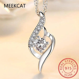 Moissanite Diamond Round Pendant Necklace Sterling Silver Chain