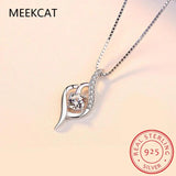 Moissanite Diamond Round Pendant Necklace Sterling Silver Chain