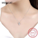 Moissanite Diamond Round Pendant Necklace Sterling Silver Chain