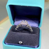925 Silver Square Moissanite Wedding Engagement Ring