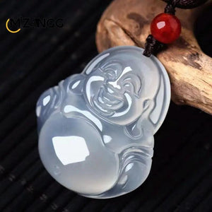 Chalcedony Pendant Guanyin Buddha Pixiu Fu Bean Necklace