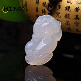 Chalcedony Pendant Guanyin Buddha Pixiu Fu Bean Necklace