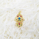 Hand of Fatima 925 Sterling Silver Pendant With Golden Fit Necklace