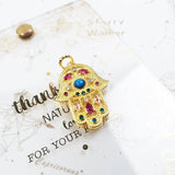 Hand of Fatima 925 Sterling Silver Pendant With Golden Fit Necklace