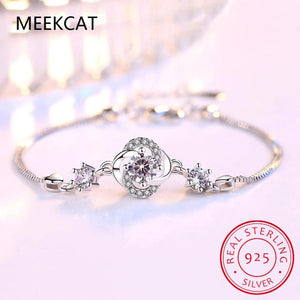 925 Silver Moissanite Bangle Charm Wedding Bracelet
