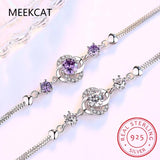 925 Silver Moissanite Bangle Charm Wedding Bracelet