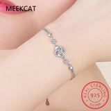 925 Silver Moissanite Bangle Charm Wedding Bracelet