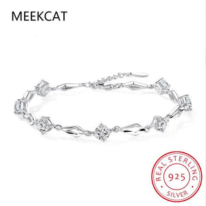 925 Silver Moissanite Tennis Bracelet Lab Diamond Rhombus Bracelet