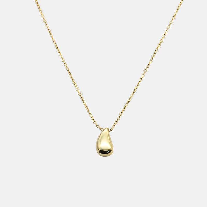925 Silver Water Drop Pendant Clavicle Necklace Women Jewelry