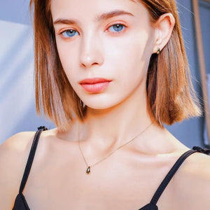 925 Silver Water Drop Pendant Clavicle Necklace Women Jewelry