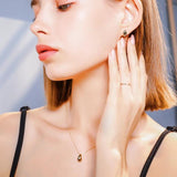 925 Silver Water Drop Pendant Clavicle Necklace Women Jewelry