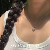 Green Jade Pendant Necklace Healing Energy Gift Lucky Jewelry