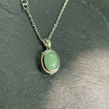 Green Jade Pendant Necklace Healing Energy Gift Lucky Jewelry