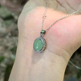 Green Jade Pendant Necklace Healing Energy Gift Lucky Jewelry